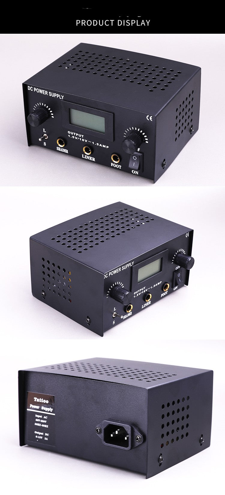 Steel Dual Digital LCD Power Supply Tatoo