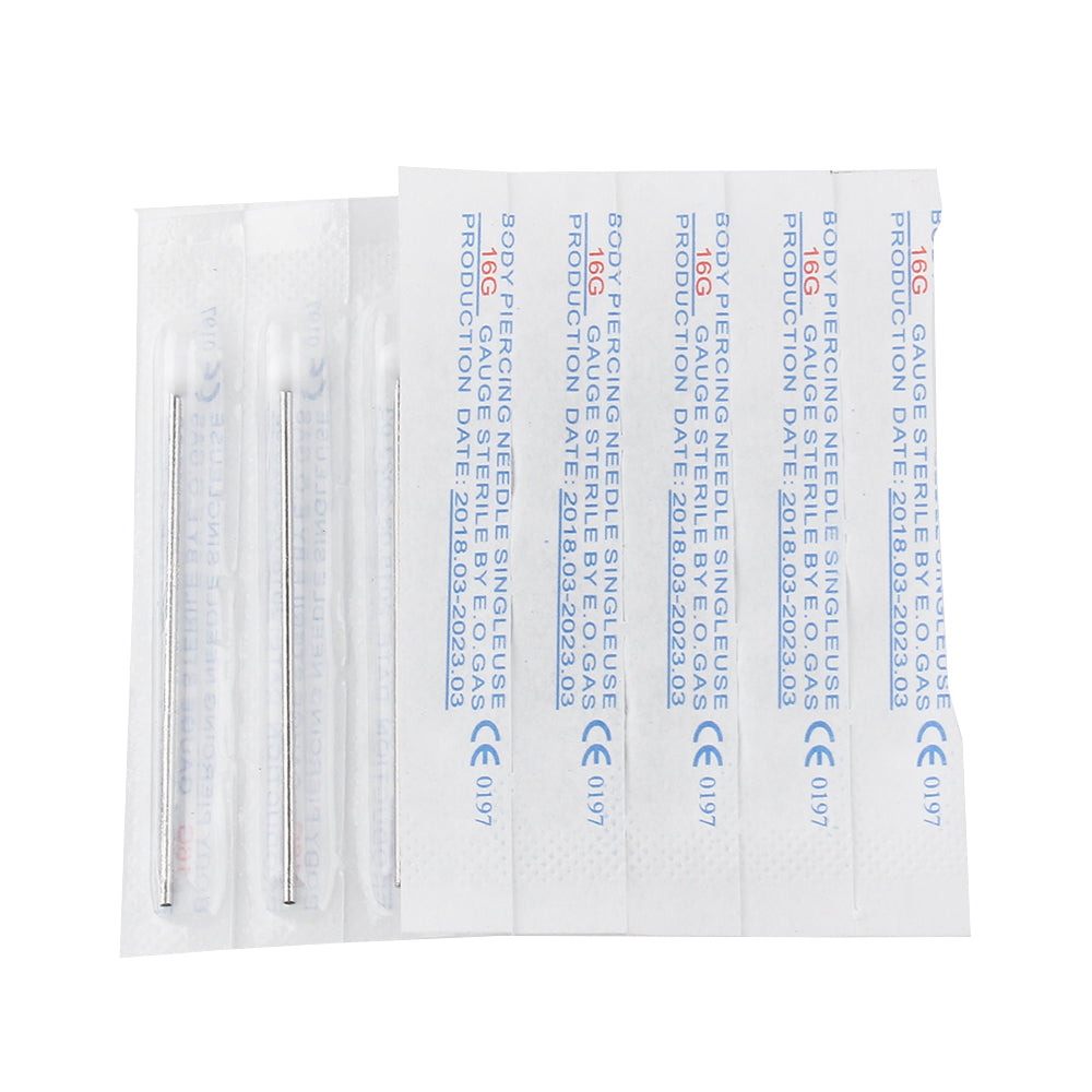 100PCS body Piercing Needles Mixed 8G 9G 12G 13G 14G 15G 16G 17G 18G 20G Sterile Disposable Body Piercing Needles