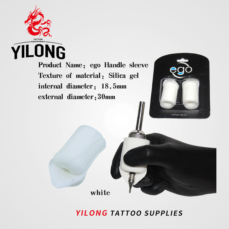 2PCS EGO Silicone Gel Tattoo Grip Cover Wrap Black Non-Slip Import Grip Cover Supply For 18mm-22mm Tattoo Grip Free Shipping