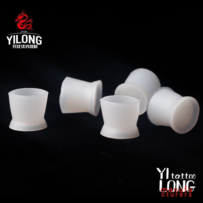 300Pcs/Set Soft Microblading Tattoo Ink Cup Cap Pigment Silicone Holder Container For Needle Tattoo Accessory Supply
