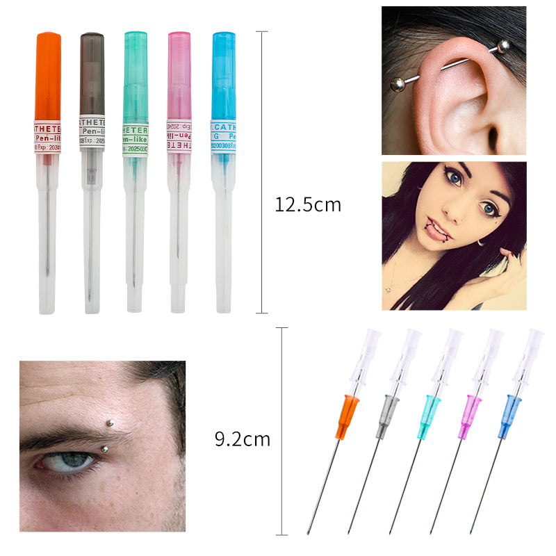 YILONG 50pcs/Lot Sterilized Piercing Needle 12/14/16/18/20G Gauge Tattoo Body Needles Supplies catheter piercing needle