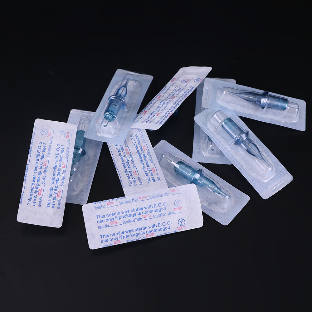 Peslief Tattoo Cartridge Needles, 50Pcs Mixed Sterilized Safe Tattoo Needle Cartridge with Membrane Professional Disposable Cartridge Needles #12 Standard 3/5/7/9RL 3/5/7/9RS 7/11M1(Mixed 50Pcs)