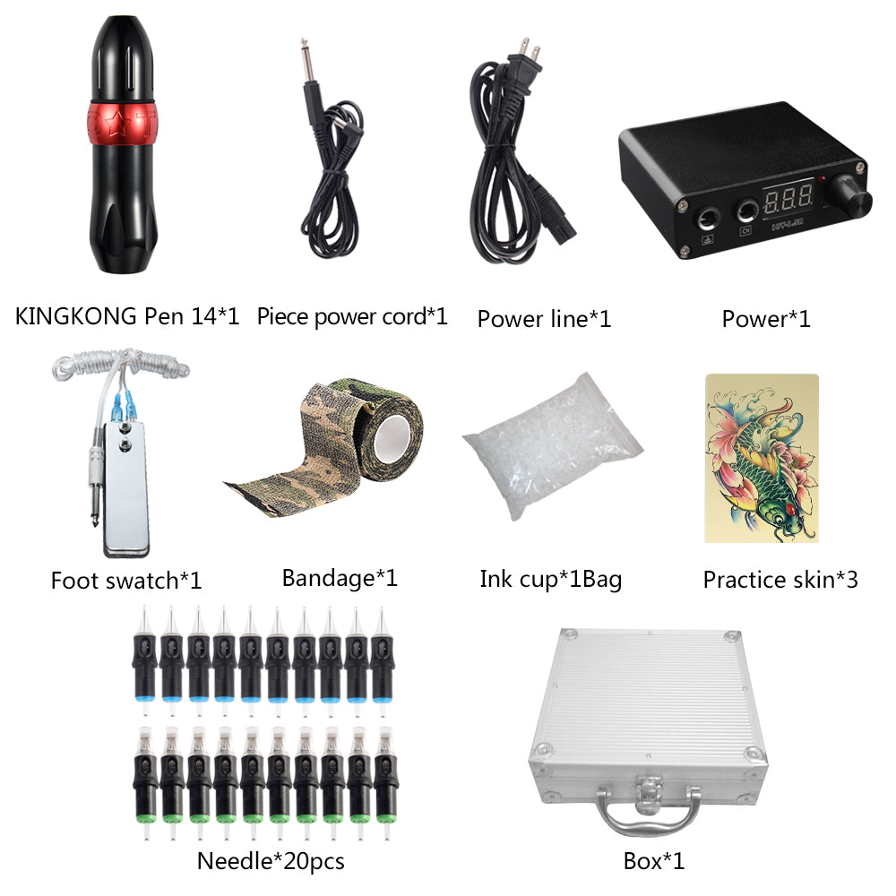 Professional Rotary Pen Tattoo Kit With Tattoo Cartridge Needle LCD Mini Power Equipment Supplies