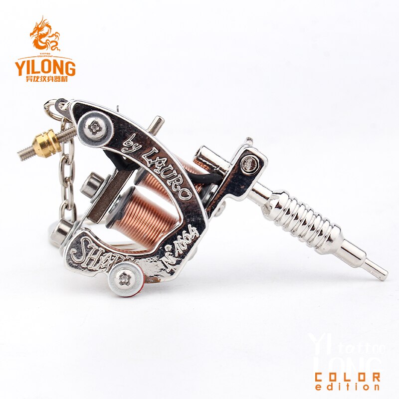 Alloy Mini Tattoo Machine Pendant with Real Coil Necklace Tattoo Supply Keychain Key Holder Pendant Ornament Gift Craft Necklace
