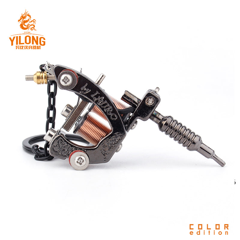 Alloy Mini Tattoo Machine Pendant with Real Coil Necklace Tattoo Supply Keychain Key Holder Pendant Ornament Gift Craft Necklace