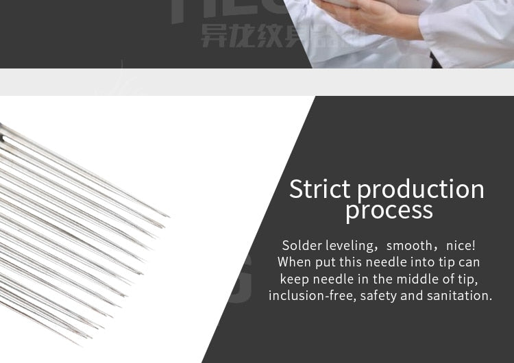 Professional Tattoo Needle RL (RL+RT) Tattoo Needles and Gray Tips Mixed 40PCS- & Disposable Plastic Tattoo Tips RT With Box