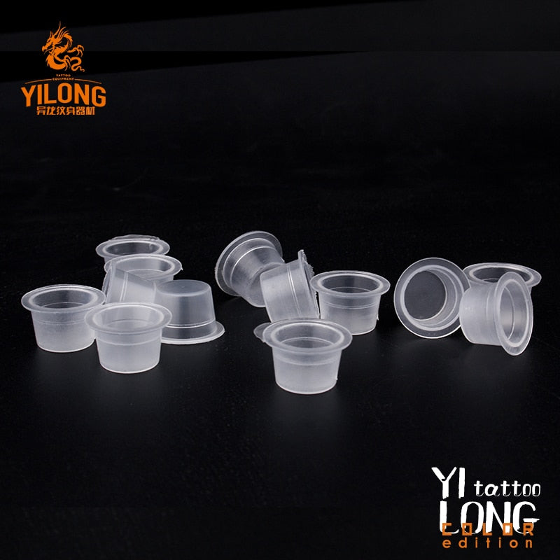 500pcs Plastic Microblading Permanent Makeup Clear Clear S/M/L Size Tattoo Ink Cups Pigment Caps Tattoo Accessories