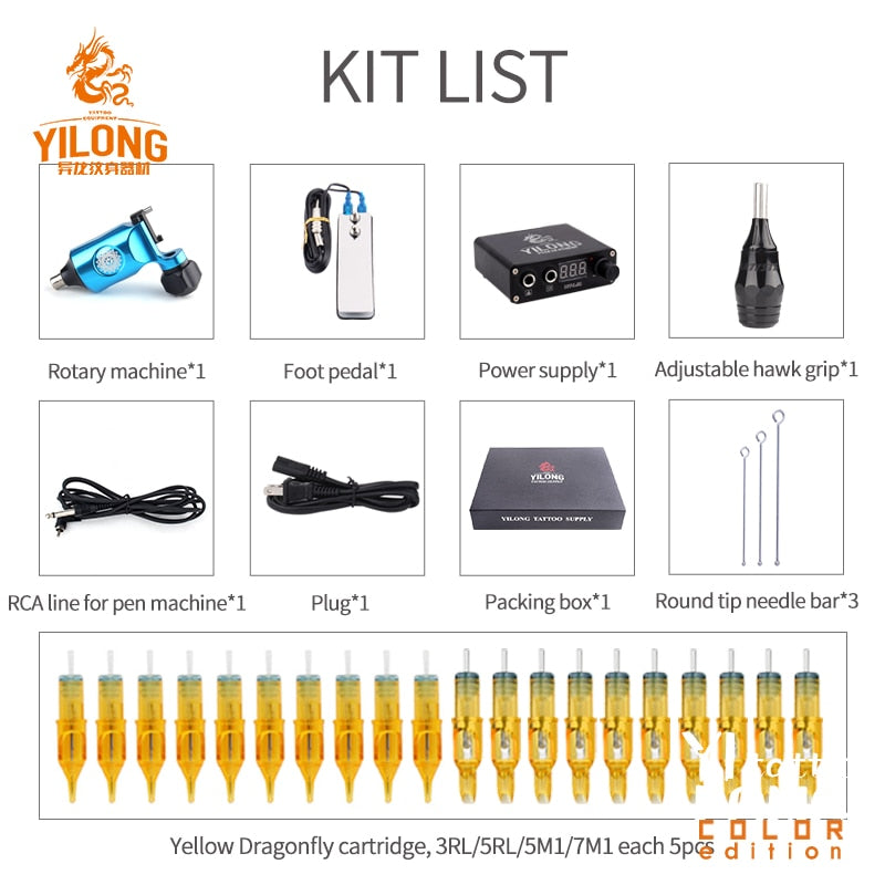 Tattoo Kit Rotary Tattoo Machine Fine Lining Guns