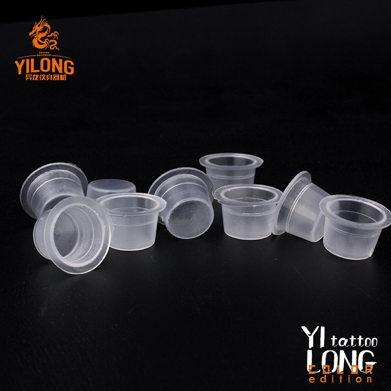 500pcs Plastic Microblading Permanent Makeup Clear Clear S/M/L Size Tattoo Ink Cups Pigment Caps Tattoo Accessories