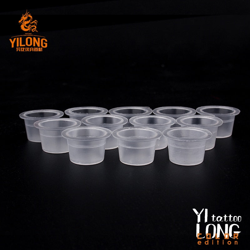 500pcs Plastic Microblading Permanent Makeup Clear Clear S/M/L Size Tattoo Ink Cups Pigment Caps Tattoo Accessories