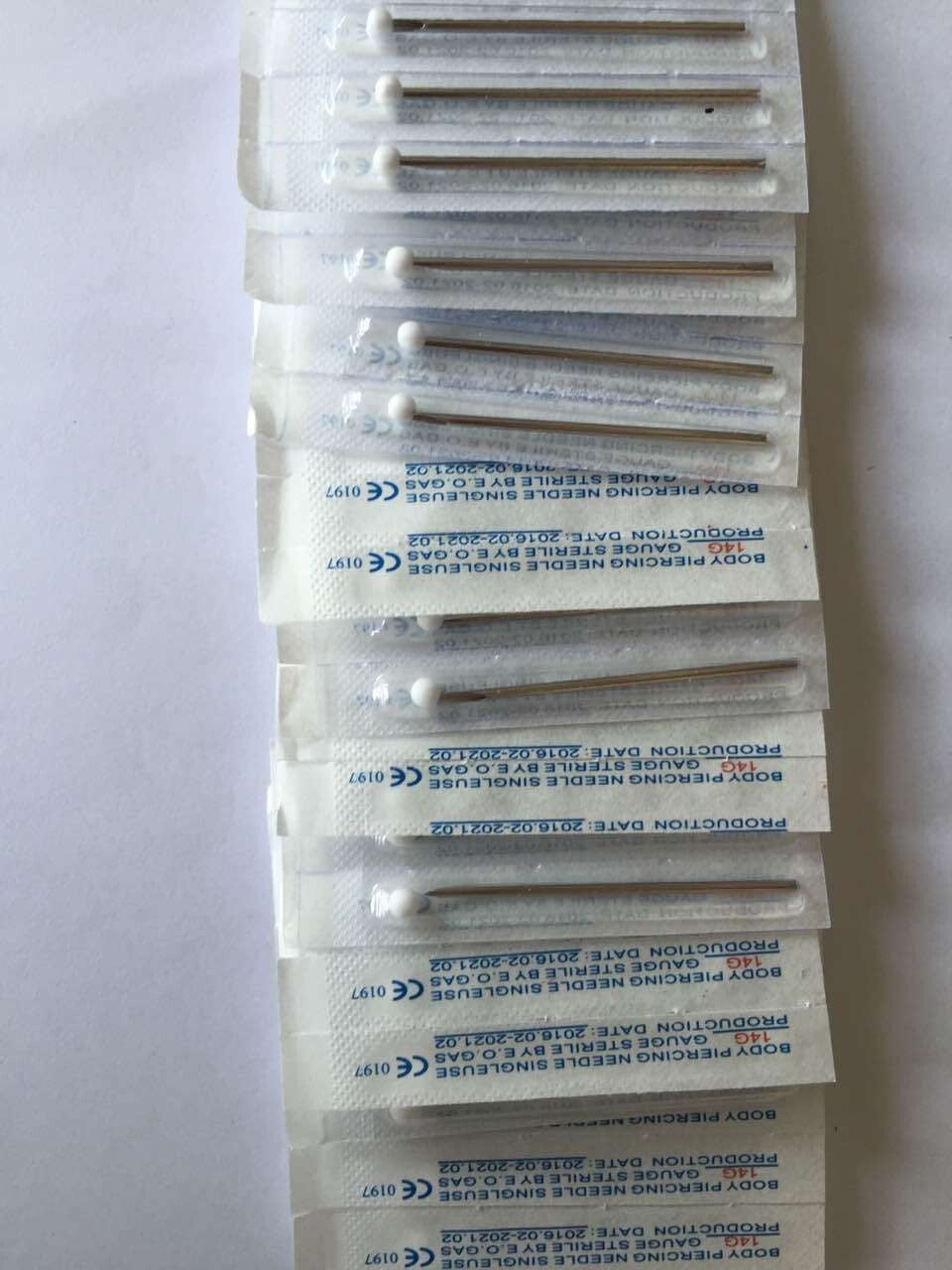 YILONG 100PC 10/12/13/14/15/16/18/20G Piercing Needles Sterile Disposable Body Piercing Needles 10G For Ear Nose Navel Nipple Free Shipping