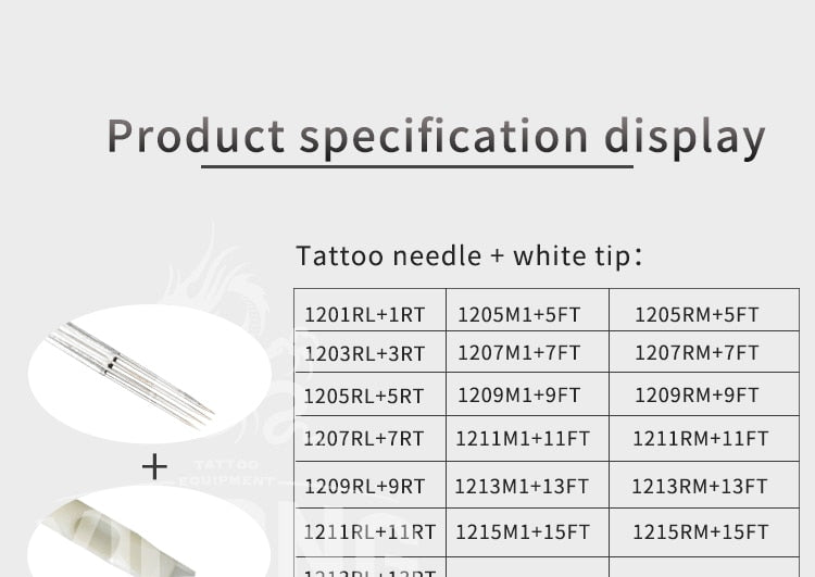 Disposable Plastic Tattoo Tips FT With Box (M1+FT) Tattoo Needles and Yellow Tips Mixed 40PCS- Professional Tattoo Needle M1