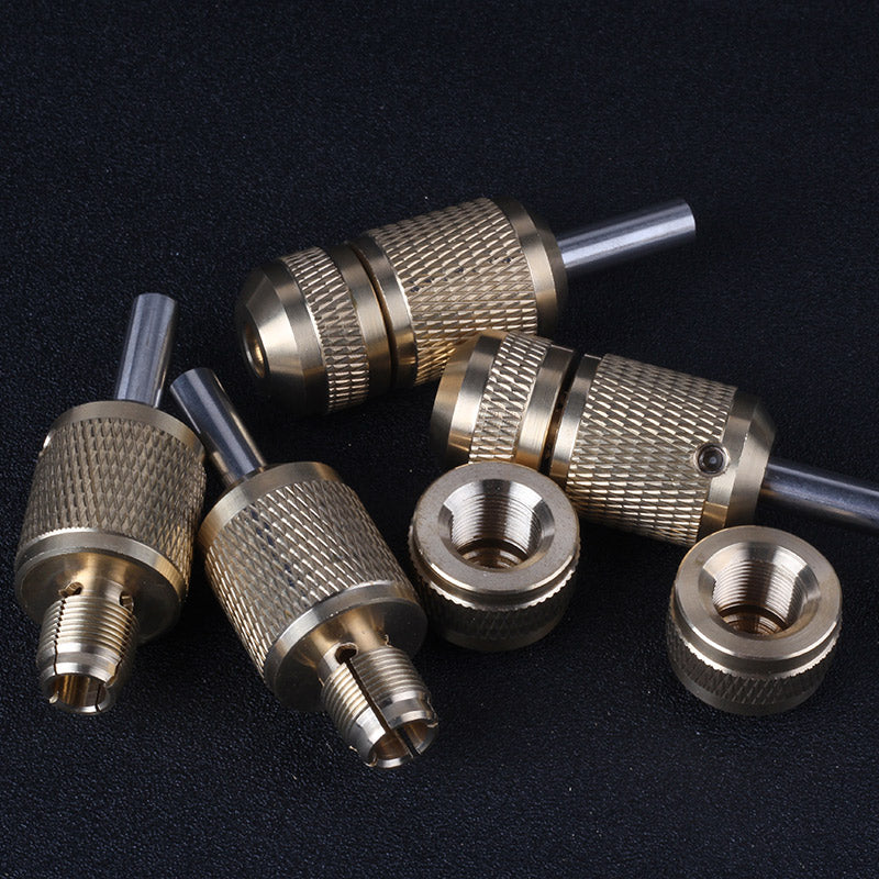 YILONG 1pcs Hot Sale 25mm Knurled Twist Self-Lock Copper grip Tattoo Grips For Tattoo Machine Gun  Free Shipping