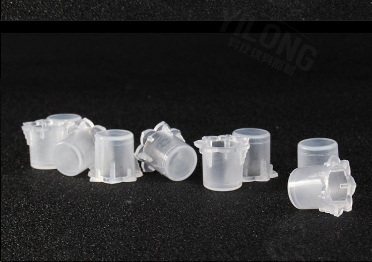 1000pc M Plastic Disposable Microblading Tattoo Ink Cups Permanent Makeup Pigment Clear Holder Container Cap Tattoo Accessory