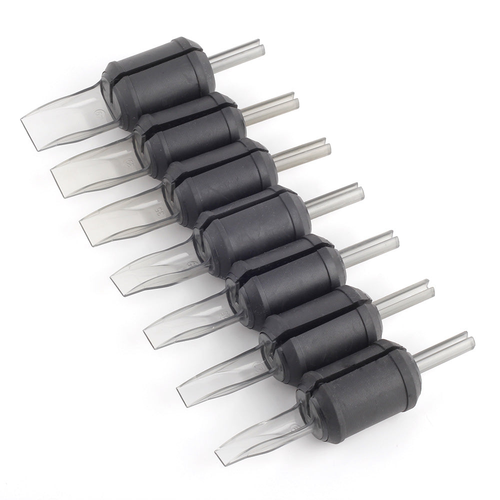 20pcs 30MM Disposable Flat/Magnum Tubes Black Soft Silicone Tattoo Grip Transparent Plastic Tubes