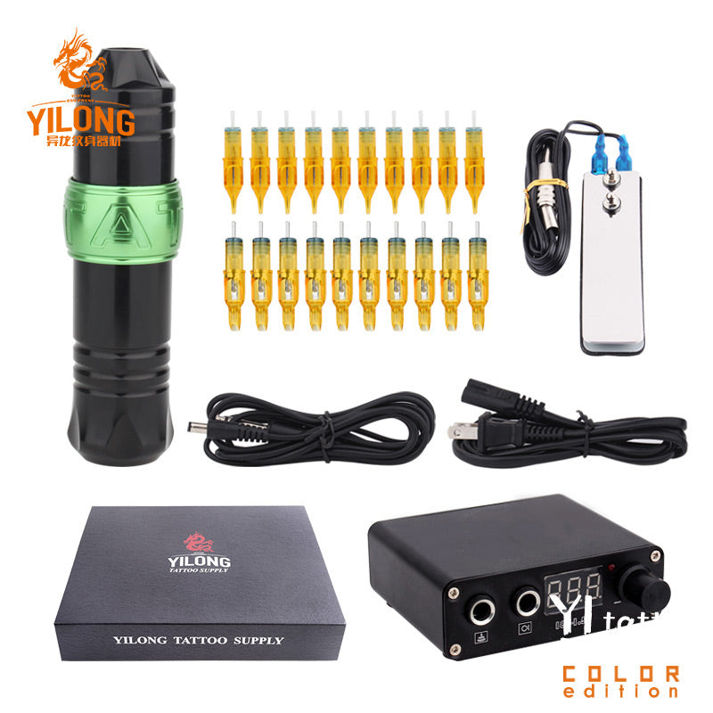 Professional Rotary Pen Tattoo Kit 20pcs Tattoo Neddles LCD Mini Power Equipment Supplies