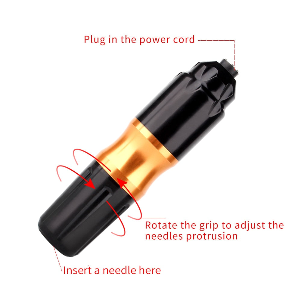 Professional Tattoo Rotary Pen Kits Cartridge Needles Sets Power Supply with Carrier Box