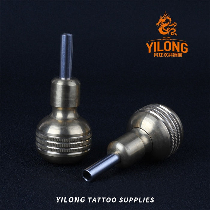 YILONG 1pcs Hot Sale 35mm Knurled Twist Self-Lock Stainless steel grip Tattoo Grips For Tattoo Machine Gun  Free Shipping