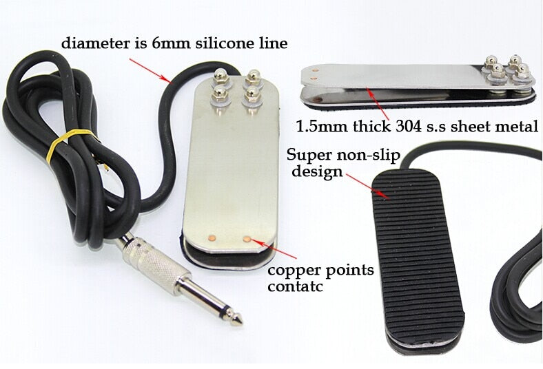 YILONG Free Shipping Professional SLIVER Tattoo Machines Power Supply Mini Flat Foot Switch Pedal for Tattoo Machine GUB#