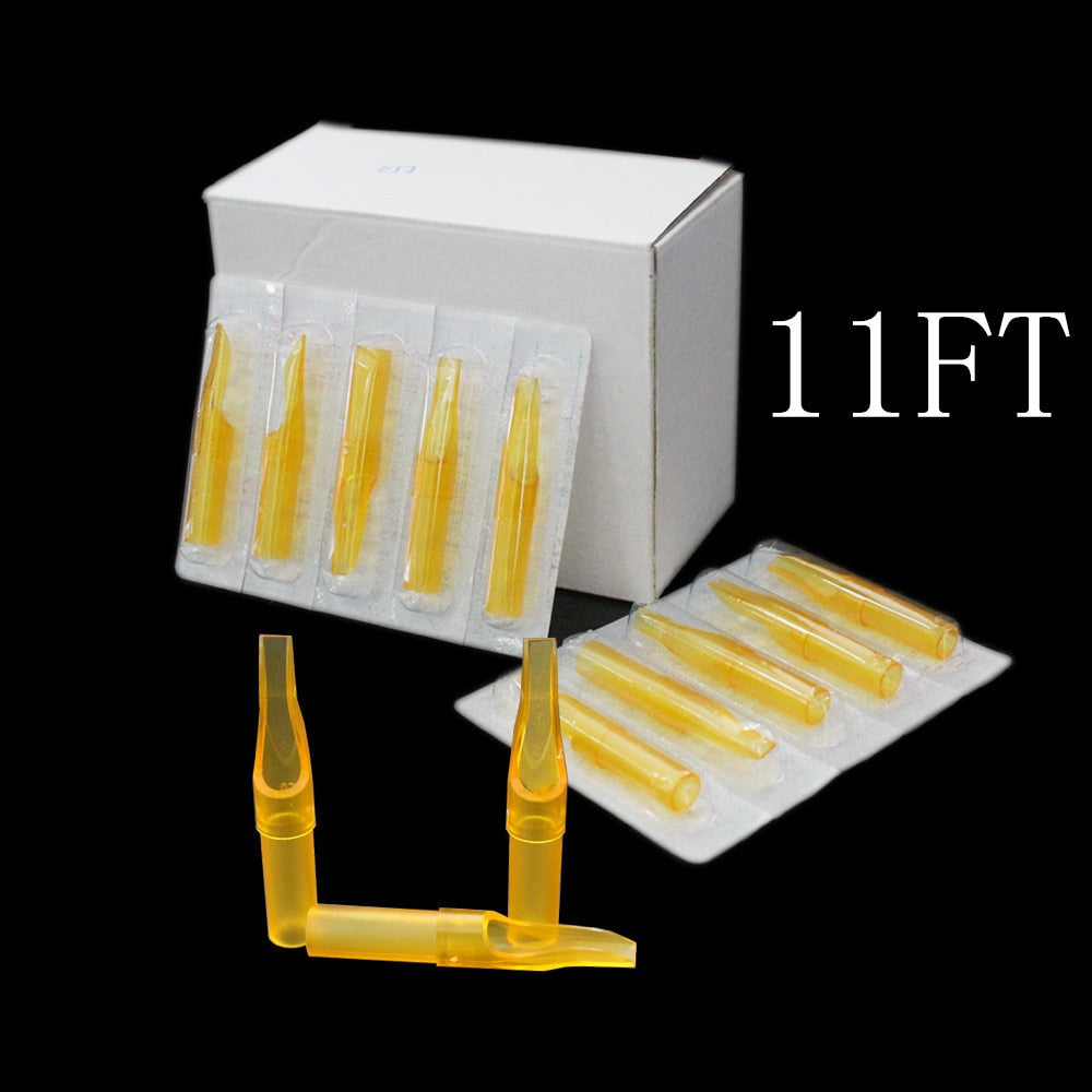 YILONG New 50pcs FT Flat Magnum Gold Shark Disposable Tattoo Tip Nozzle Supply