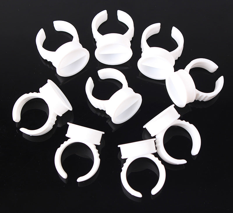 100pcs Plastic White Tattoo Ink Ring For Eyebrow Permanent Makeup Medium Size Tattoo Ink Holders Tattoo Supplies