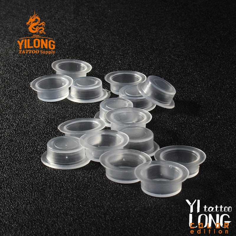 1000Pcs Plastic Microblading Tattoo Ink Cup Cap Pigment Clear Holder Container 6*12 Size For Needle Tip Grip Power Supply