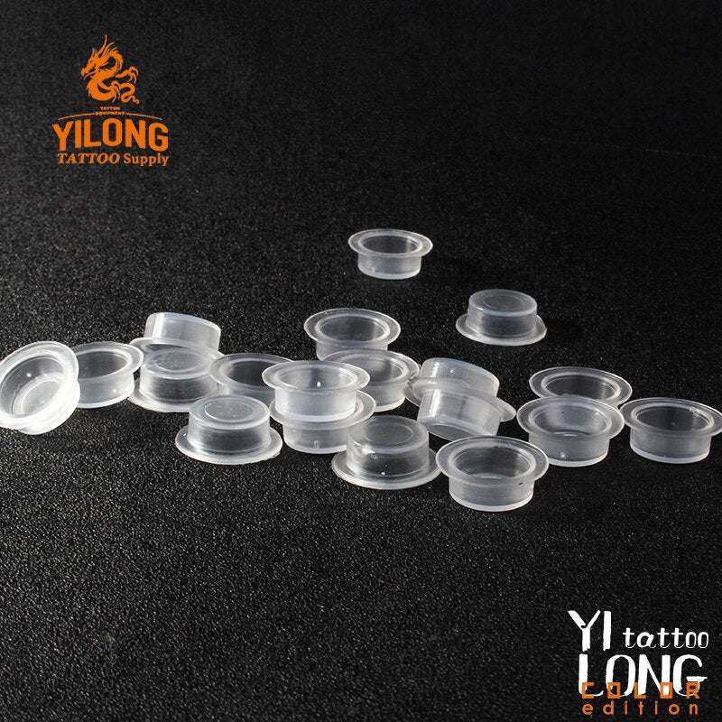 1000Pcs Plastic Microblading Tattoo Ink Cup Cap Pigment Clear Holder Container 6*12 Size For Needle Tip Grip Power Supply