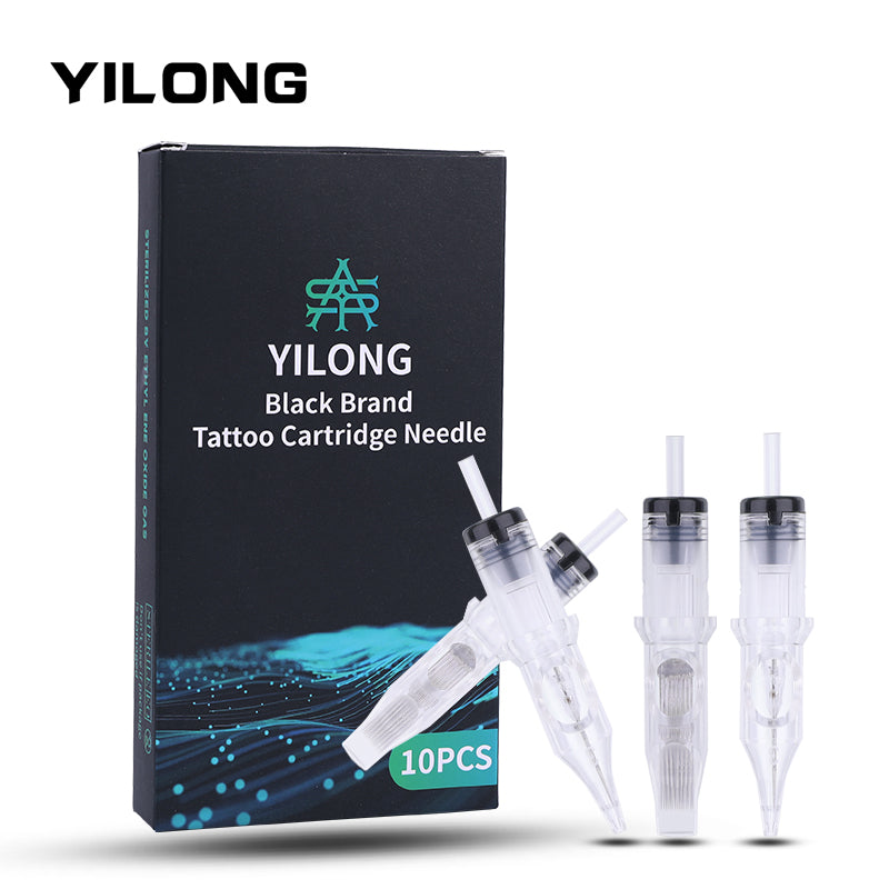 Yilong Black Brand Clear Tattoo Cartridge Needles Sterliezed 10pcs