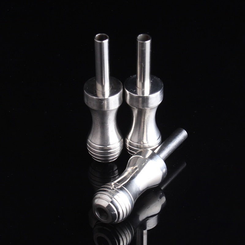 1PCS 22MM Stainless Steel Tattoo Grip With Back Stem Professional Tattoo Machine Grips Tattoo Tubes Tips Tool