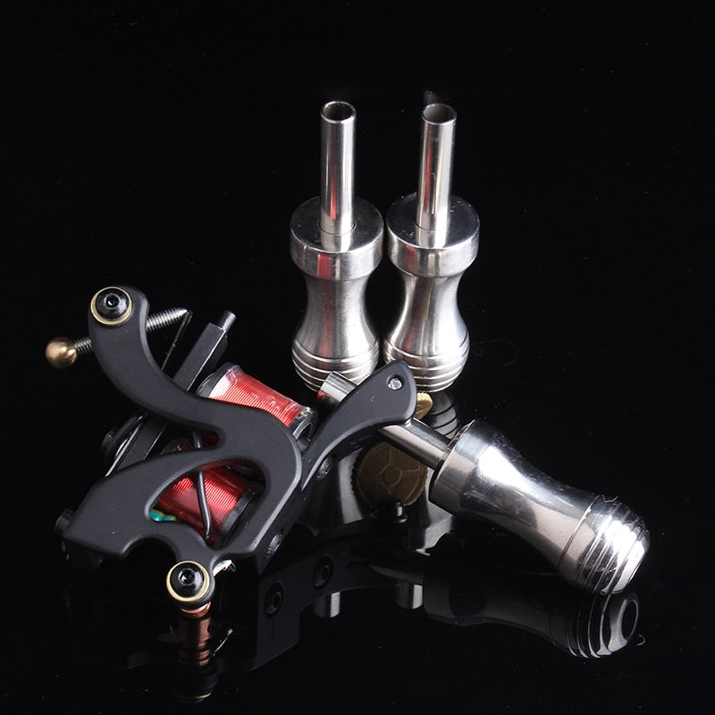 1PCS 22MM Stainless Steel Tattoo Grip With Back Stem Professional Tattoo Machine Grips Tattoo Tubes Tips Tool