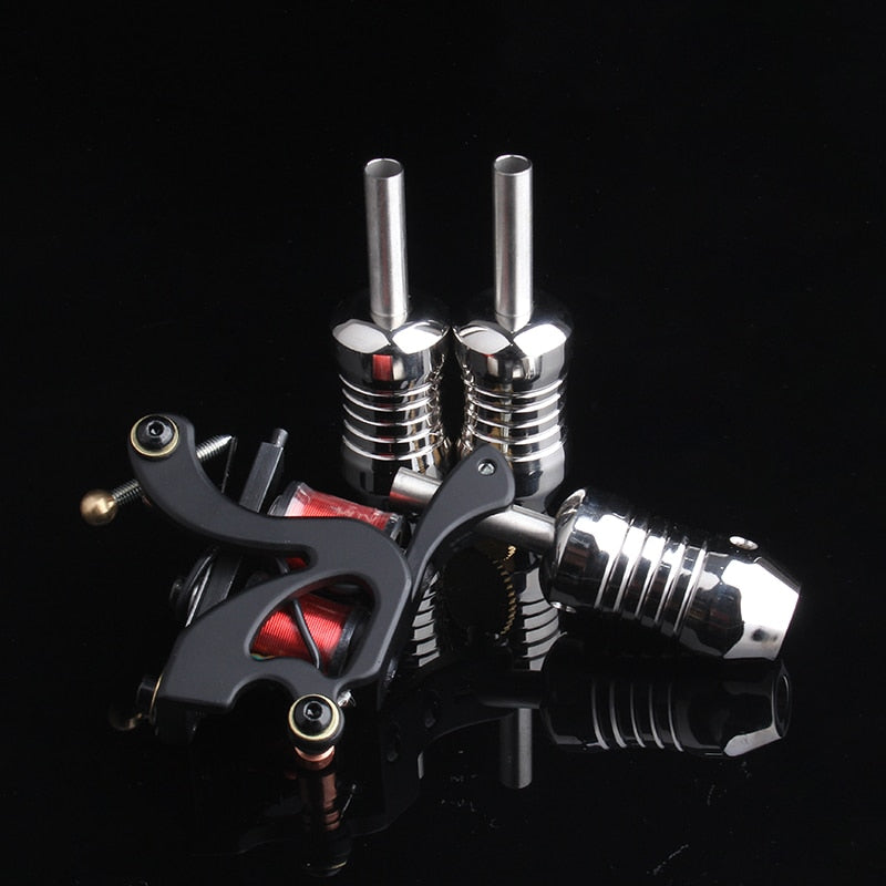 1PCS 16/18/22/25MMStainless Steel Tattoo Grip With Back Stem Professional Tattoo Machine Grips Tattoo Tubes Tips Tool