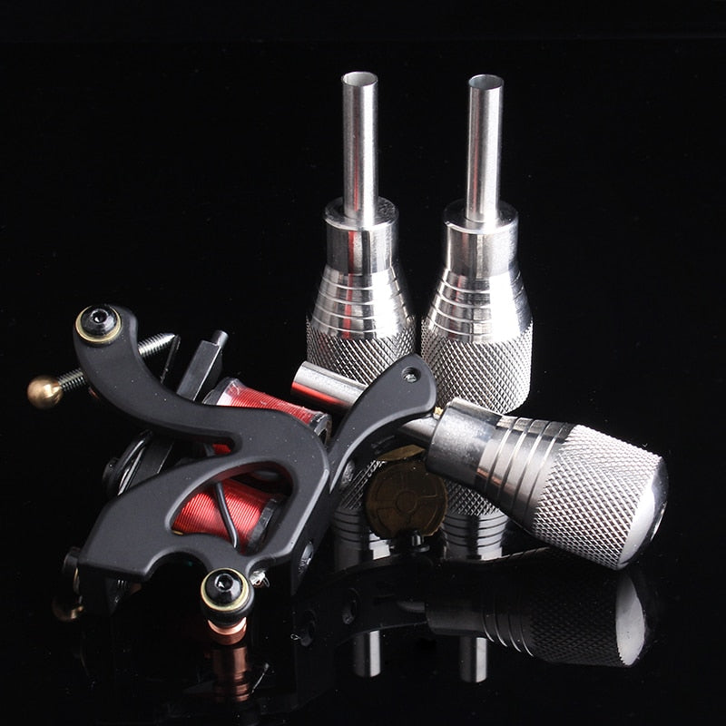 1PCS 22MM Stainless Steel Tattoo Grip With Back Stem Professional Tattoo Machine Grips Tattoo Tubes Tips Tool