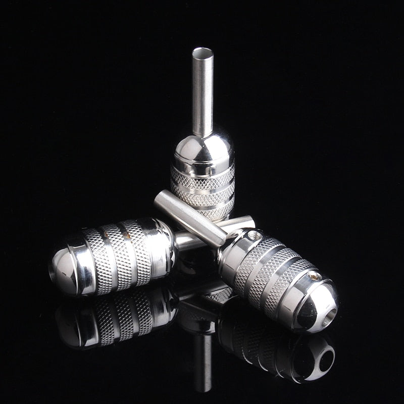 1PCS 22/25/30MM Stainless Steel Tattoo Grip With Back Stem Professional Tattoo Machine Grips Tattoo Tubes Tips Tool