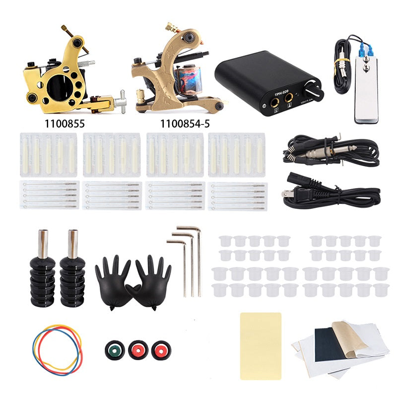 Complete Tattoo Kit with 2pcs Tattoo Guns