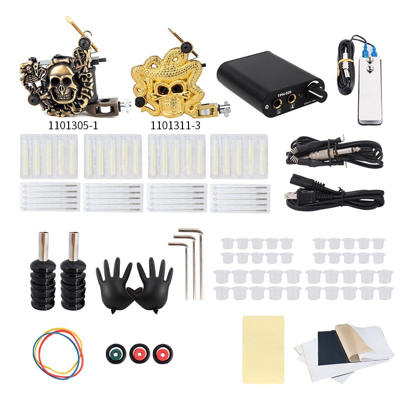 Complete Tattoo Kit with 2pcs Tattoo Guns