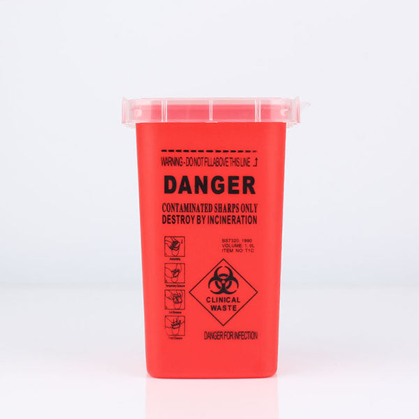 Tattoo Medical Plastic Sharps Container Biohazard Needle Disposal 1 Qt Size For Medical Tattoo Sharps Container Infectious Waste