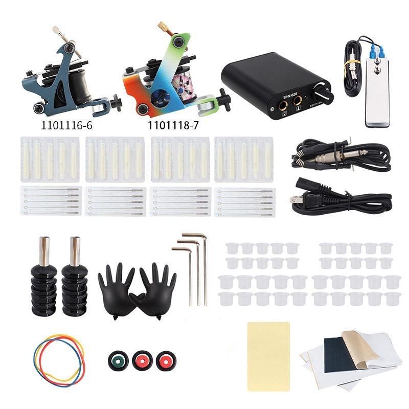 Complete Tattoo Kit with 2pcs Tattoo Guns