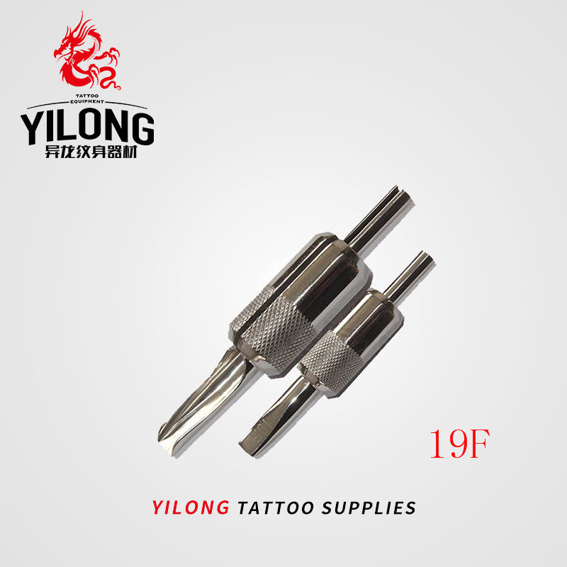 1pcs Flat Steel Grips Tattoo Grip Stainless Steel Flat Tube Tip Tattoo Grip Back Stem Combo Supply Grip Tattoo Accessorios