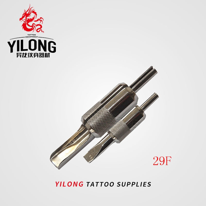 1pcs Flat Steel Grips Tattoo Grip Stainless Steel Flat Tube Tip Tattoo Grip Back Stem Combo Supply Grip Tattoo Accessorios