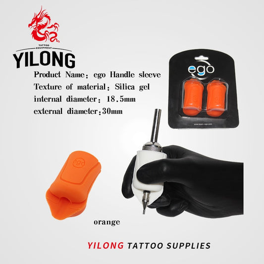 2PCS EGO Silicone Gel Tattoo Grip Cover Wrap Black Non-Slip Import Grip Cover Supply For 18mm-22mm Tattoo Grip Free Shipping