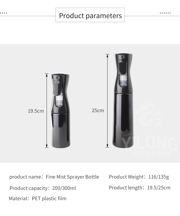 Yilong Hot Sale Tattoo Fine Mist Sprayer Bottle PET Plastic Film