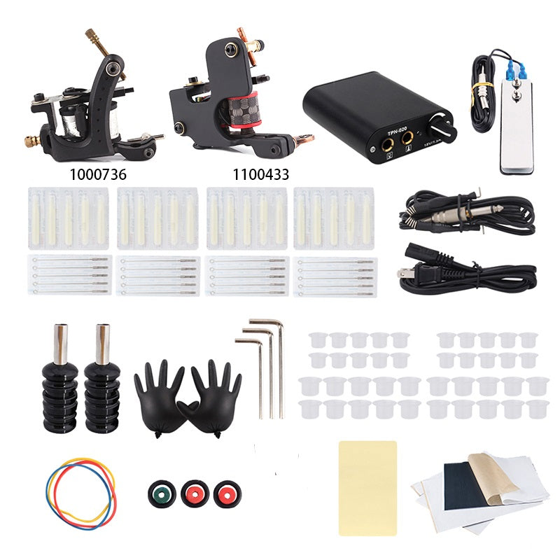 Complete Tattoo Kit with 2pcs Tattoo Guns