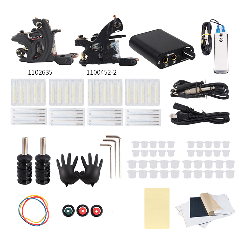 Complete Tattoo Kit with 2pcs Tattoo Guns