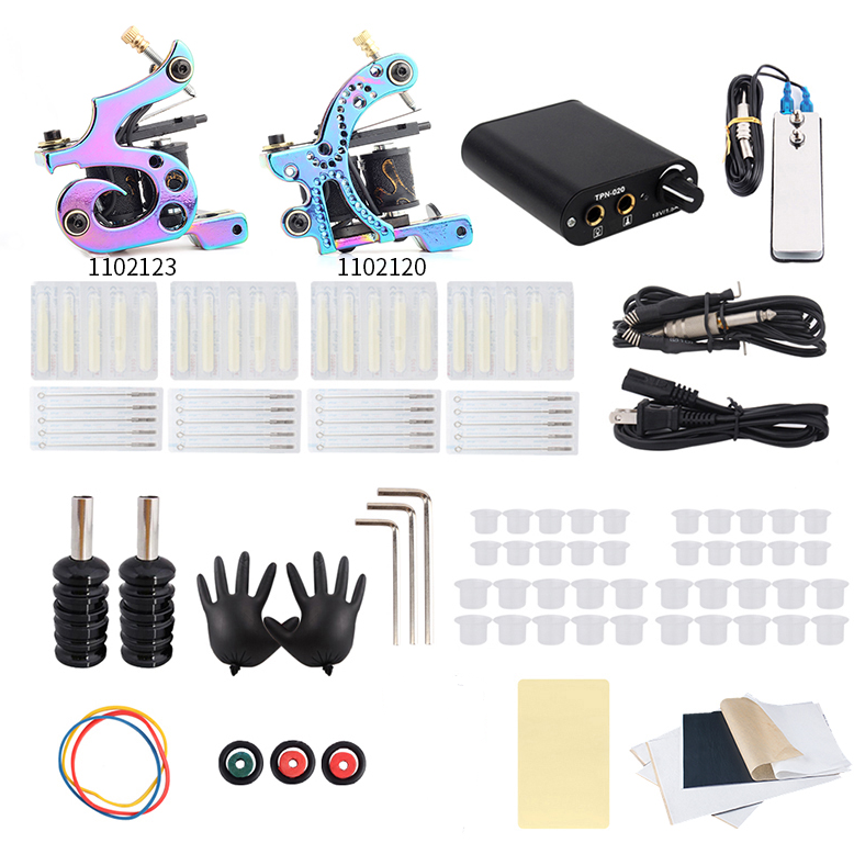 Complete Tattoo Kit with 2pcs Tattoo Guns