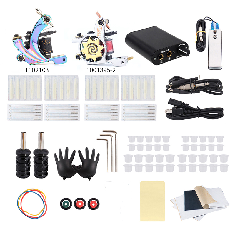 Complete Tattoo Kit with 2pcs Tattoo Guns