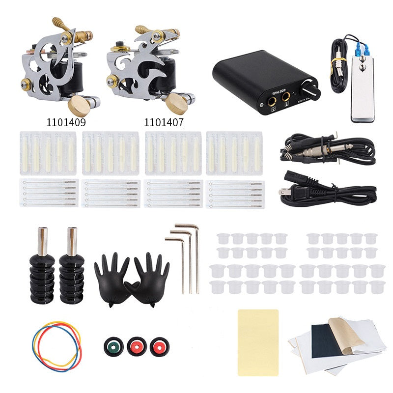 Complete Tattoo Kit with 2pcs Tattoo Guns