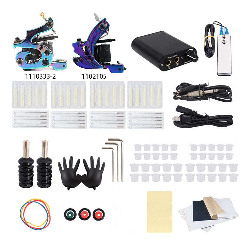 Complete Tattoo Kit with 2pcs Tattoo Guns