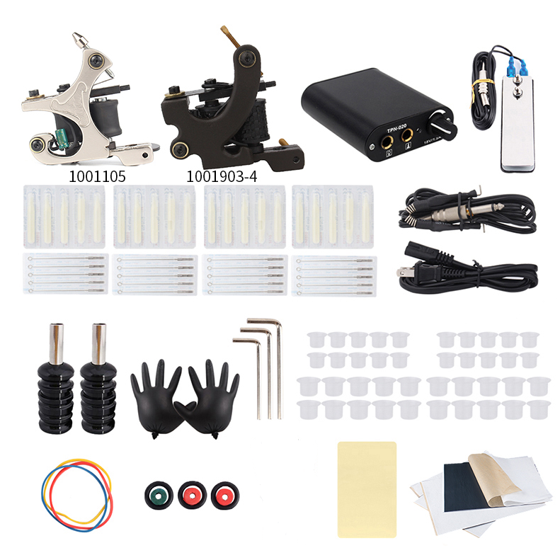 Complete Tattoo Kit with 2pcs Tattoo Guns