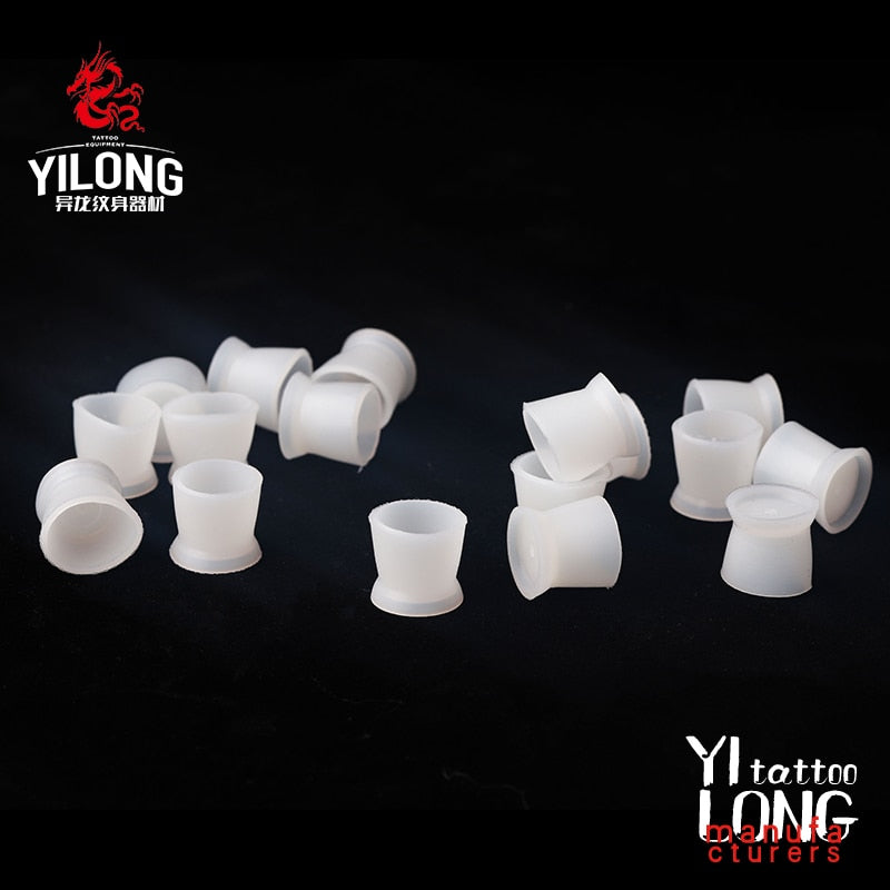 300Pcs/Set Soft Microblading Tattoo Ink Cup Cap Pigment Silicone Holder Container For Needle Tattoo Accessory Supply