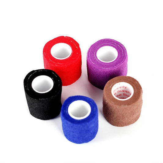 5PCS Disposable Self-adhesive 5cm Elastic Bandage for Handle Grip Tube Tattoo Accessories Random Color